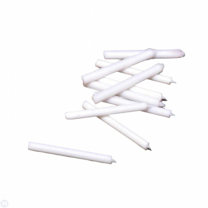 12 White Candles, Dolls House Miniatures. 1.12 Scale Length 20mm