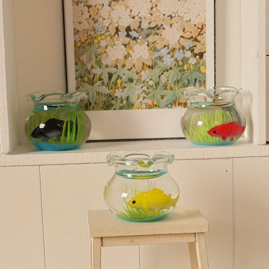 1 Goldfish Bowl, Miniature Pet Accessory