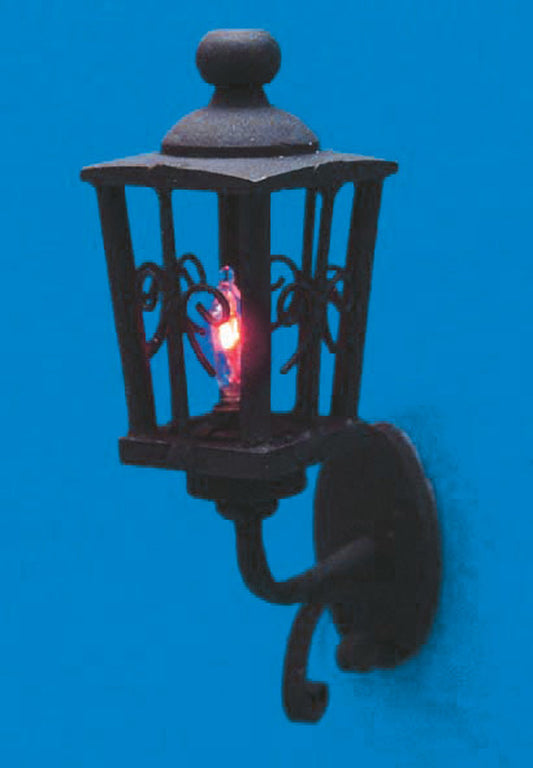 Dolls House Black Carriage Coach Lamp Ornate Outside Wall Light 12V Electric