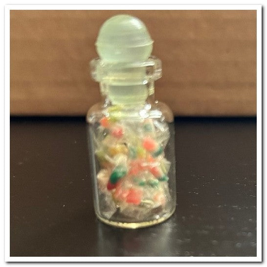 One Filled Glass Sweet Jars Choice of Twelve, Doll House Miniatures Sweets