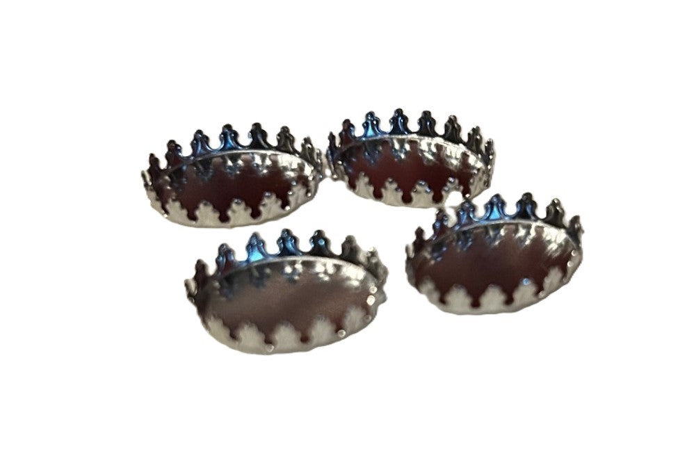 4 Tiny Oval Silver Trays, Dolls House Miniature. 1.12 Scale Bedroom accessory