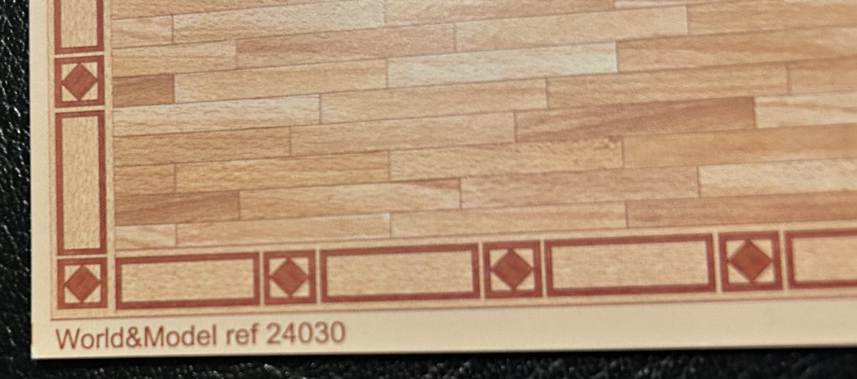 24th Scale Parquet Floorboards Card, Dolls House Flooring, World & Model Ref24030