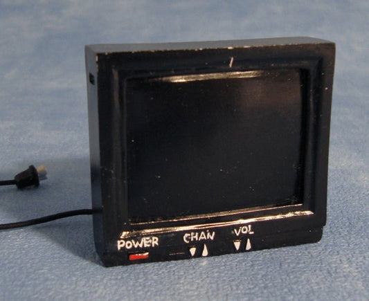 TV Dolls House Miniature Television, Old Style T.V 1980'S, Telly 1.12 Scale
