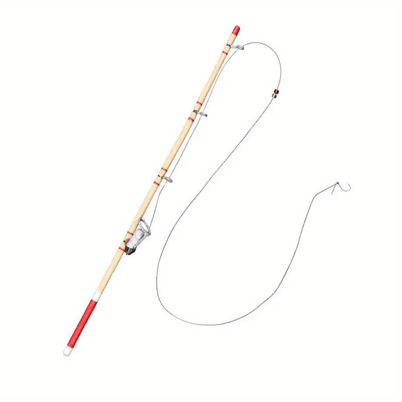 Red Fishing Rod, Doll House Miniature, 1.12 Scale Sport Outdoor Accessory