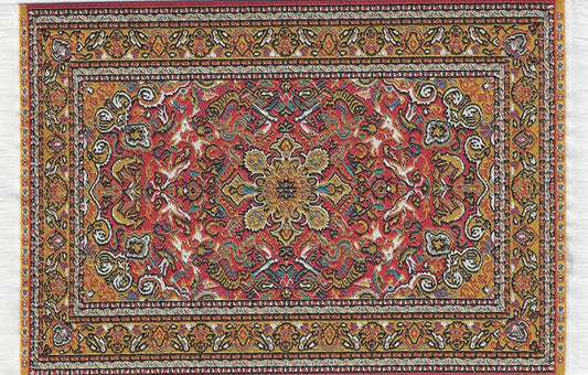 Medium Turkish Carpet Rug Red, Dolls House Miniatures, Mat Rug Flooring
