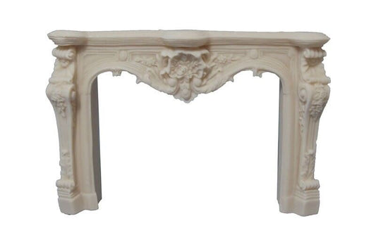 Carved Fireplace White, Dolls House Miniature