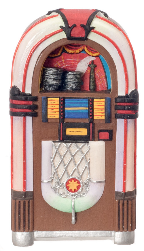 1950'S Jukebox, Dolls House Miniature, 1/12 Scale, Bar Pub, Music Accessory