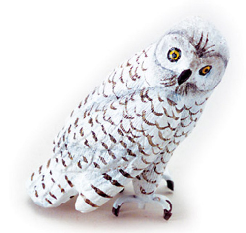 Snowy Owl, Dolls House Miniatures, Birds Outdoor Animals 1/12 Scale