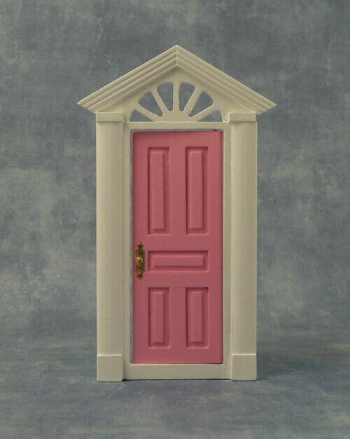 Painted Skylight Front Door Featuring White Surround & Pink Door, Dolls Fairy