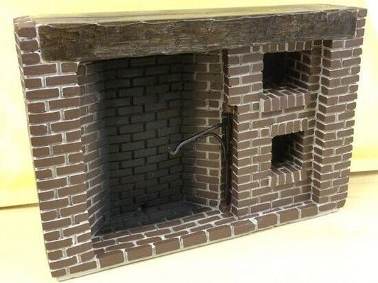 Tudor Style Walk-in fireplace, Dolls House Miniature, Brick Work Design, Tudor