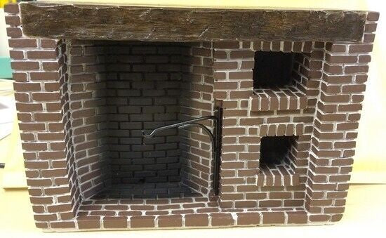 Tudor Style Walk-in fireplace, Dolls House Miniature, Brick Work Design, Tudor