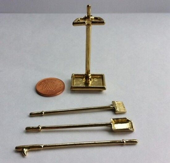 Three Fire Irons, Miniatures for a Dollhouse Fireplace Scene