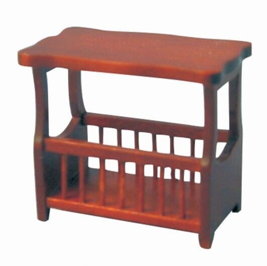 Mahogany Magazine Newspaper Rack, Dolls House Miniature, Room Accessory
