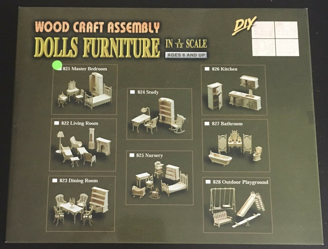 1/12th Scale Living Room Furniture Set, Dolls House Miniature, UK