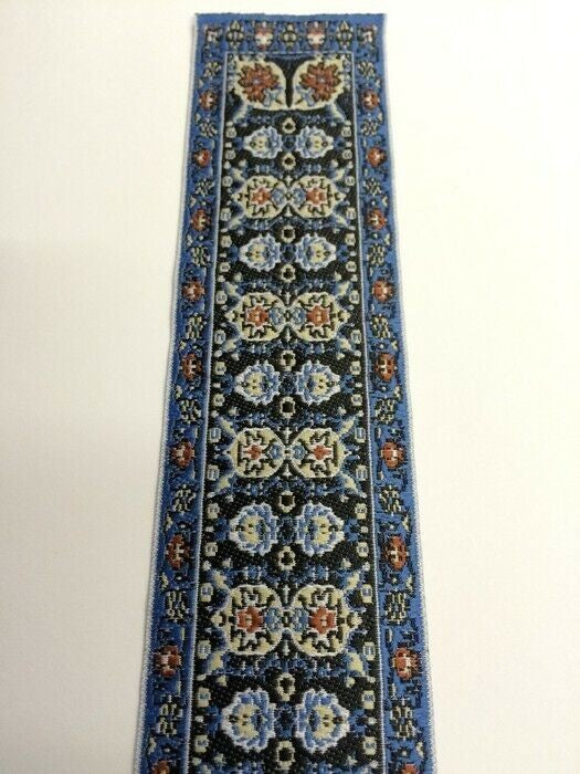 Turkish Stair Carpet Blue Design, Dolls House Miniature 1.12 Scale Carpets