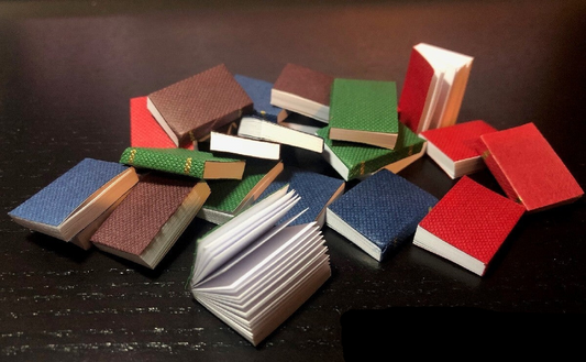 24 Books, Dolls House Miniature, Stationery, Library, Book Writing Miniatures