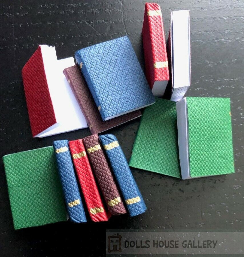 12 Books, Dolls House Miniature, Stationery, Library, Book Writing Miniatures