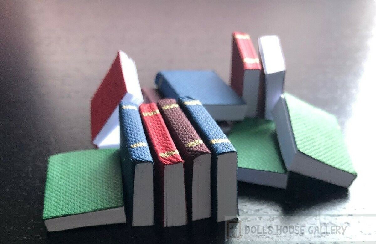 12 Books, Dolls House Miniature, Stationery, Library, Book Writing Miniatures