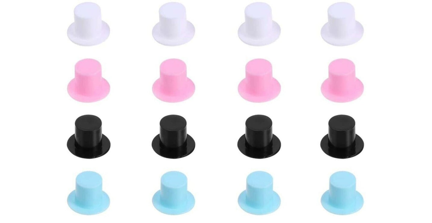 1 Blue Small Plastic Top Hat , Miniature Dolls House Miniatures Clothing