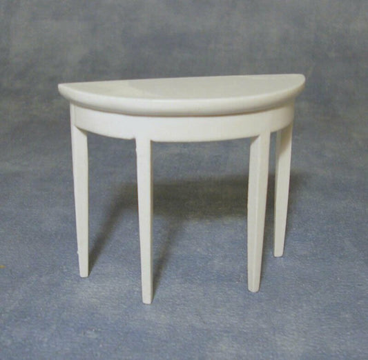 White Half Moon Side Table, Dolls House Miniature