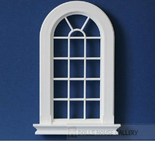 Large Georgian 16 Pane Window Slightly Cream Colour, Dolls House Miniature