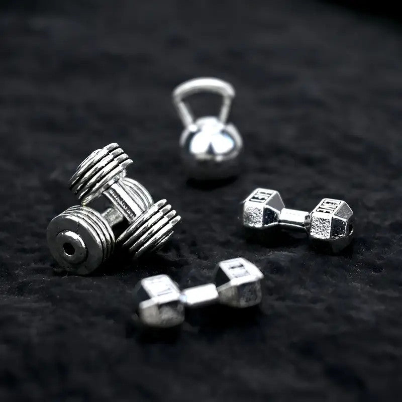 Gym Weights, Dumbbells & Kettlebell, Dolls House Miniatures, 1.12 Scale