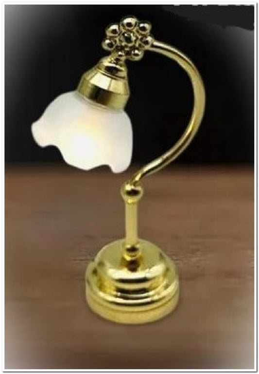 Piecrust Table Lamp, Battery Operated LED, 1/12 Scale Dolls House Miniature
