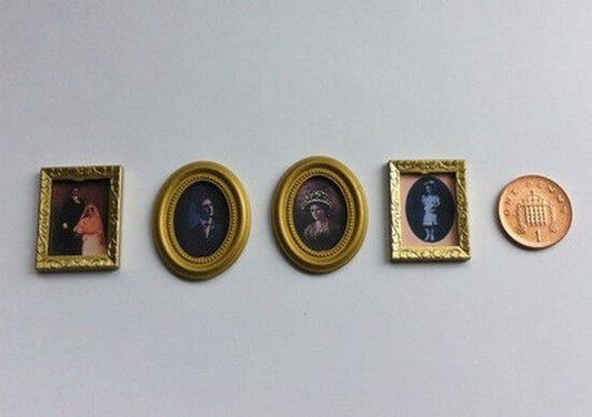 Small Framed Pictures Four Pack, Dolls House Miniature Wall Decor