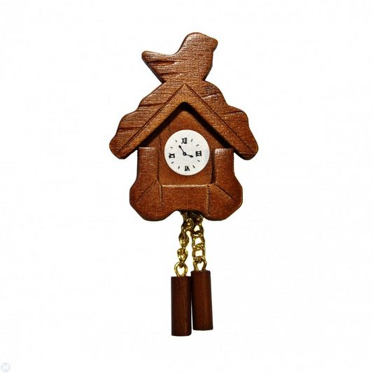 Wooden Cuckoo Clock, Doll House Miniatures, 1.12 Scale Accessory, Wall Decor 2"