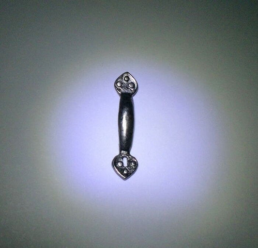 Grey / Black Metal Door Handle, Dolls House Fixtures & Fittings, Miniature.