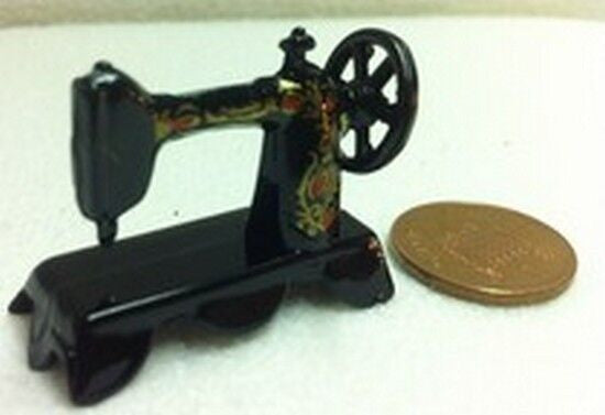 Sewing Machine Black Metal Miniature. Dolls House 1/12 scale Sew Room
