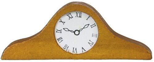 Mantle Clock, Dolls House Miniature, Wooden Clock / Time Piece