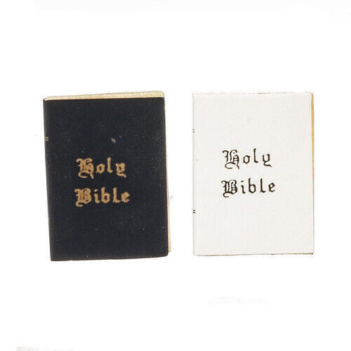 2 Bibles, Dolls House Miniature, Church Religious Accessory Books