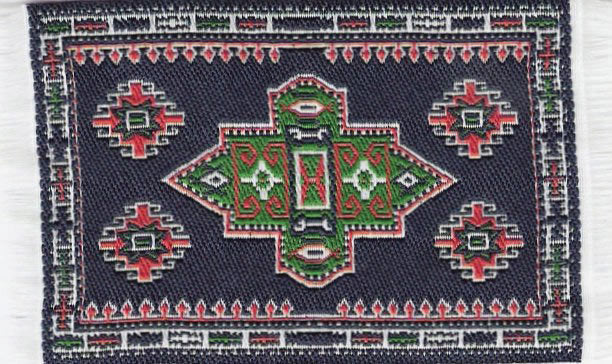 Small Turkish Carpet Rug Blue, Doll House Miniature, Mat Floor Accessory