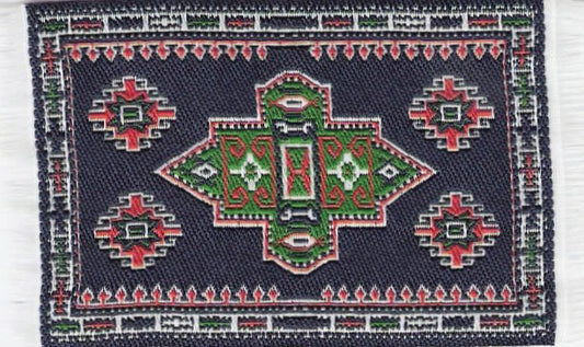 Small Turkish Carpet Rug Blue, Doll House Miniature, Mat Floor Accessory