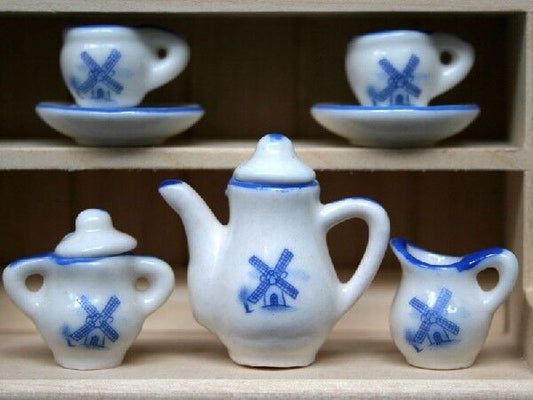 Windmill Tea / Coffee Set, Dolls House Miniature, 1.12 Scale
