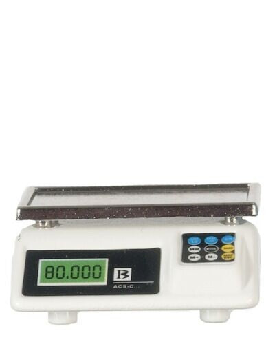 Metal Digital Weighing Scale, Dolls house miniatures, shop, kitchen, Accessory