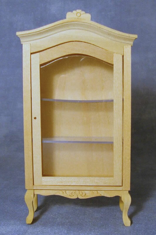 Plain Wood Display Cabinet with Opening Door, Doll House Miniatures