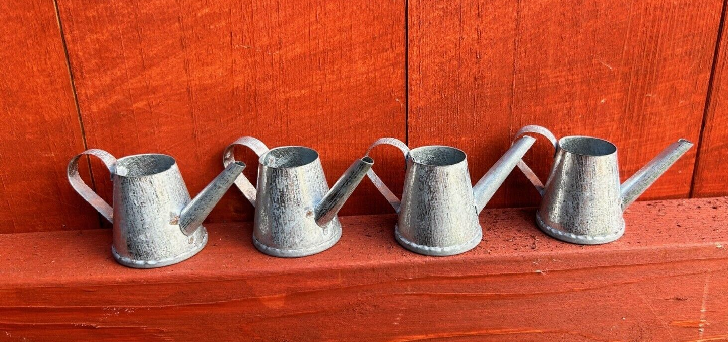 4 Large Metal Watering Can, Doll House Miniatures, Miniature Garden Accessory
