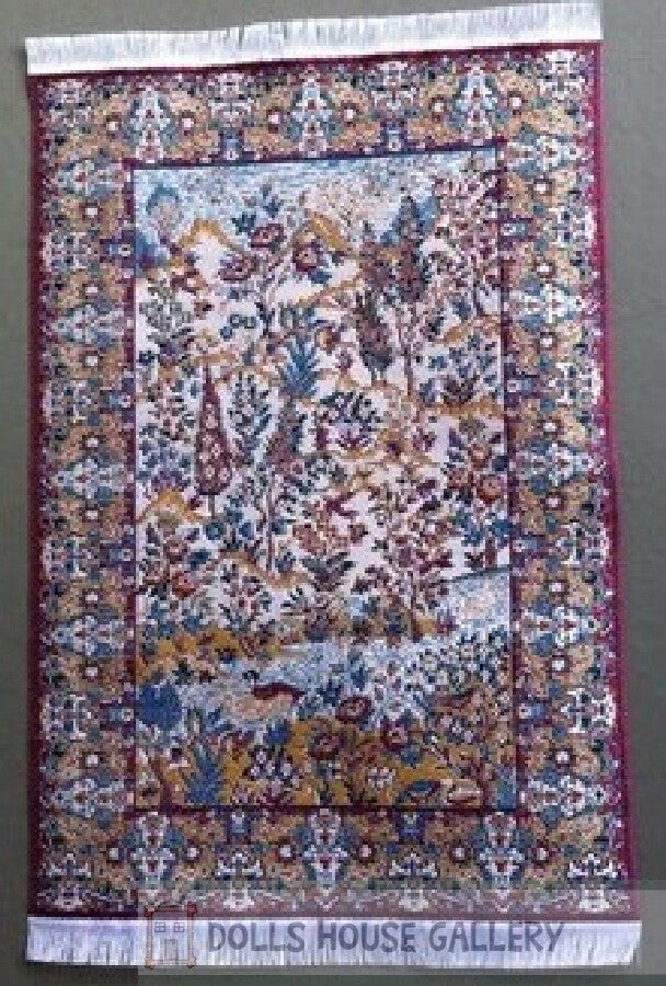 Woven Pattern Rug 5, Dolls House Miniature Mat Rug Floor Accessory 1.12th Scale