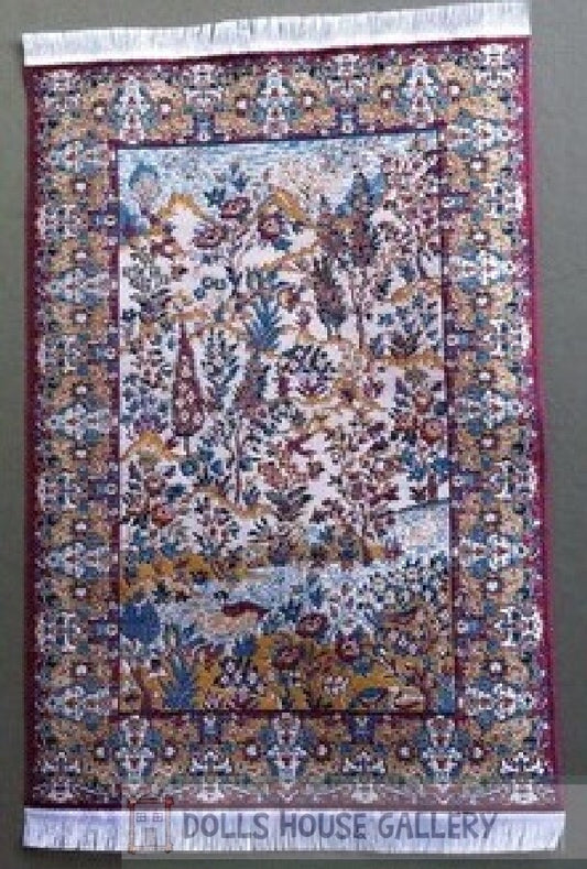 Woven Pattern Rug 5, Dolls House Miniature Mat Rug Floor Accessory 1.12th Scale