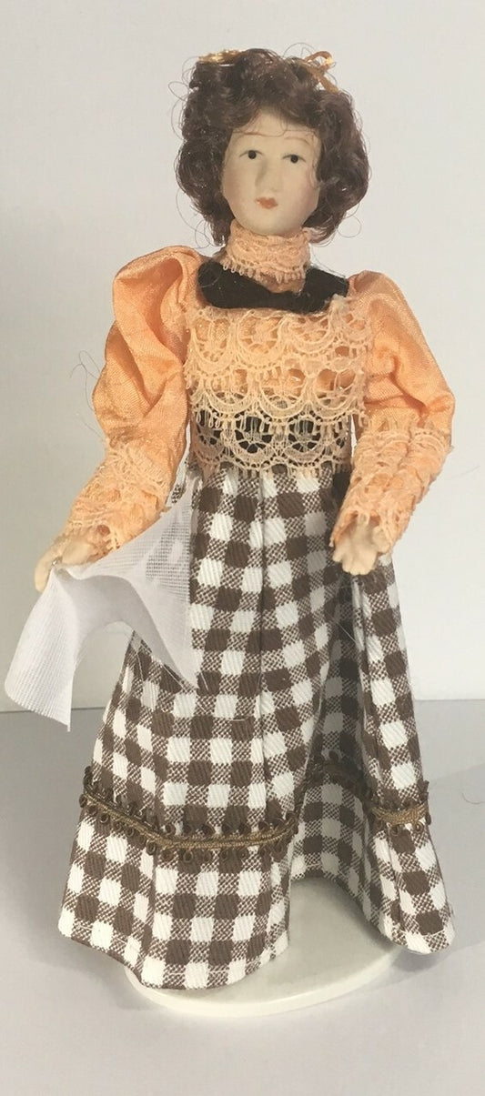 Dame Caroline Doll With Stand Included, Dolls House Miniature 1/12th Scale