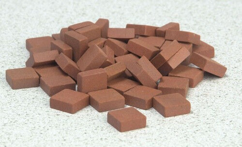 Square Red Bricks 50pc, Dolls House Miniatures 1.12th Scale