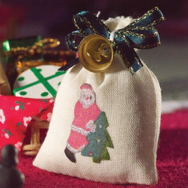 Santa's Sack with Bell, Dolls House Miniature Christmas Xmas Accessory