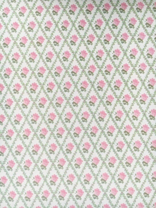 3 Sheets of Rachael Pink & Cream Wallpaper for a Dolls House, Miniature, Decor