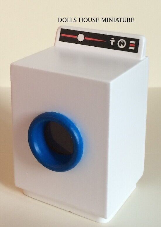 White Wooden Washing Machine, Dolls House Miniature, Appliance