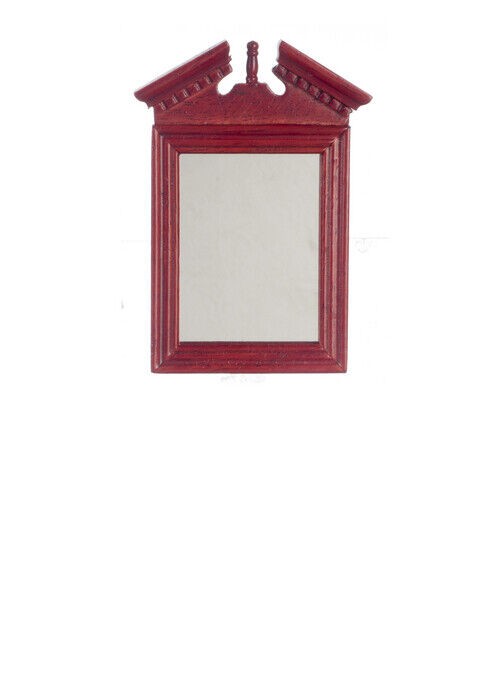 Wood Mahogany Wall Mirror, Dolls House Miniature Home decor