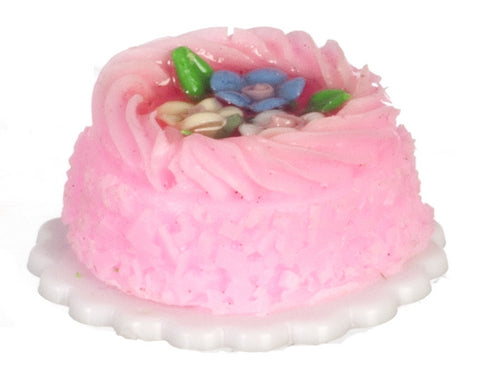 Pink Cake, Dolls House Miniature, Miniatures, Food, Cakes, Sweets