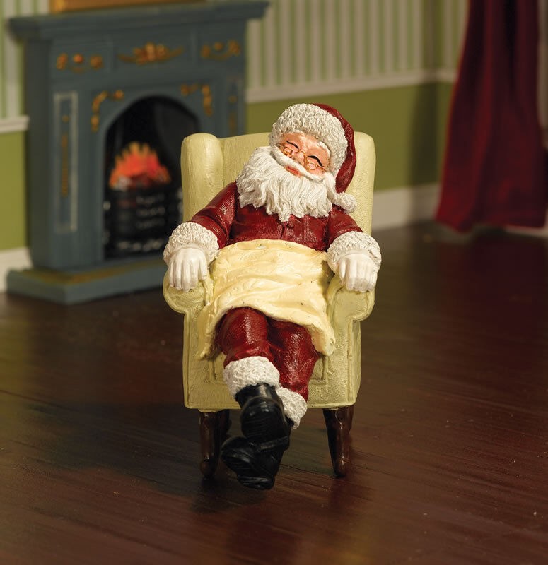 Sleeping Santa, Dolls House Miniatures, Christmas, Santa Claus
