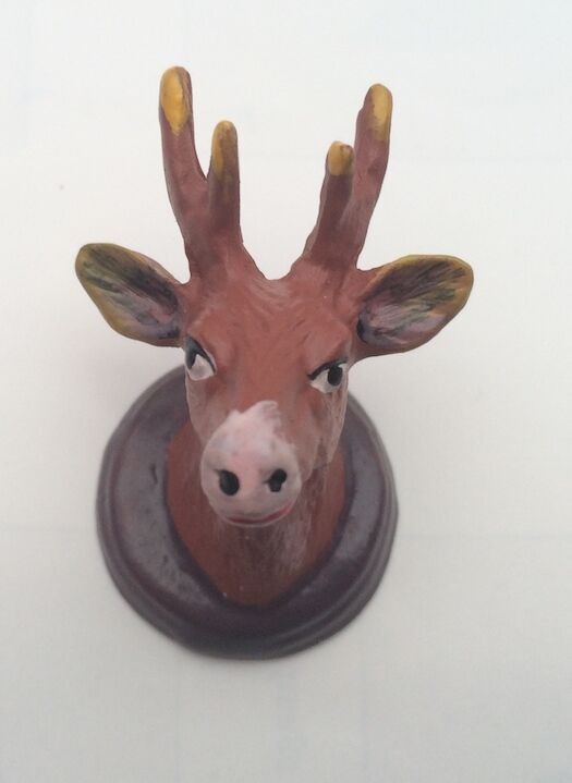 Stag's Head, Dolls House Miniature. Deer Head Hunting, Hunters Trophy 1.12 Scale
